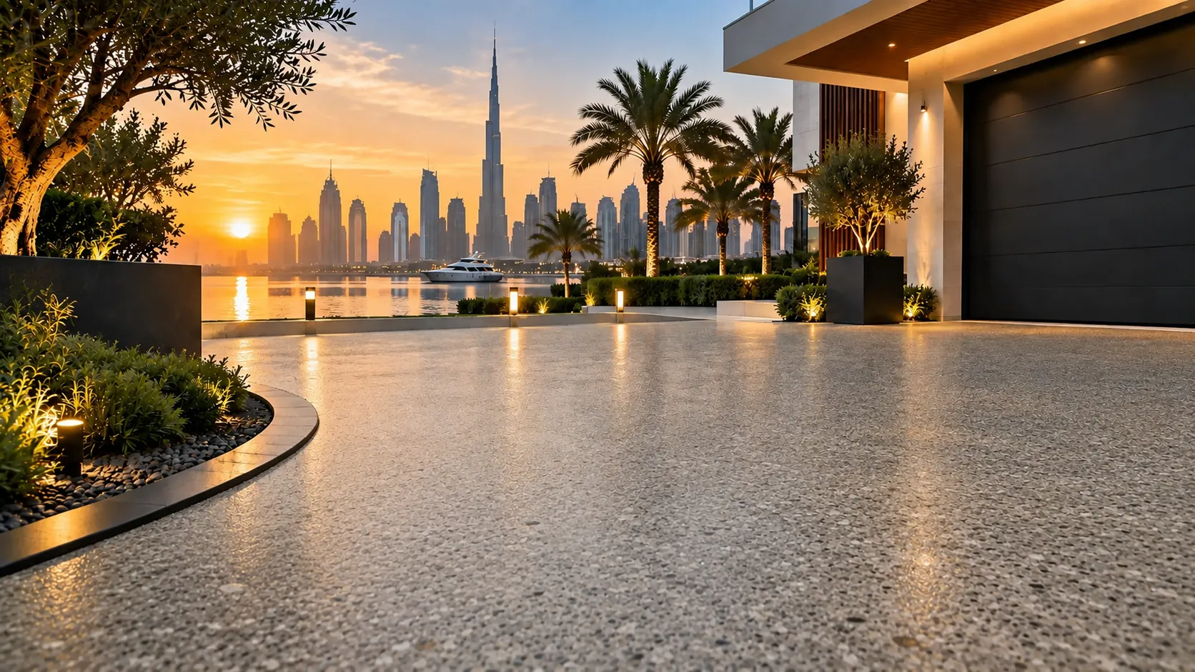 After resin stone installation
